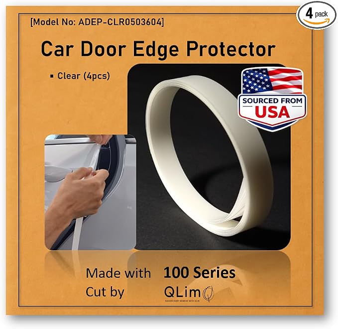 4doors Customized Car Door Edge Protector Made with 3M Paint Protection Film, Clear(Transparent), Anti Scratch, Universal Fit for Most Cars (Clear 0.5inx36in /4strips)