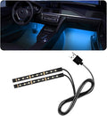 Car LED Strip Light, 24 LED RGB Auto Under Dash Interior Atmosphere Lights, USB Vehicle Decorative Lamp Ambient Night Light Strip, Lighting Kit Car Accessories (Ice Blue)