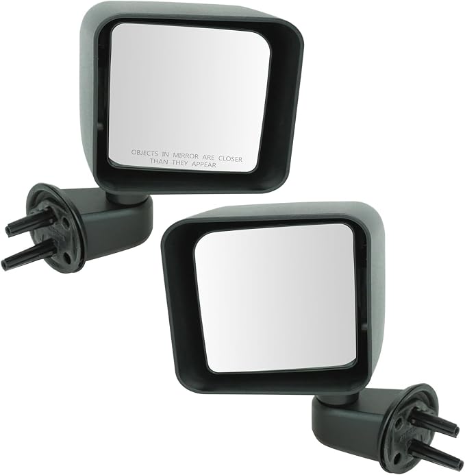 2 Piece Driver and Passenger Side Mirror Assembly Set Manual Adjustment Non-Heated No Memory Textured Compatible with 2007-2017 Jeep Wrangler 2018 Wrangler JK CH1320271 CH1321271