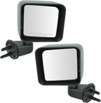 2 Piece Driver and Passenger Side Mirror Assembly Set Manual Adjustment Non-Heated No Memory Textured Compatible with 2007-2017 Jeep Wrangler 2018 Wrangler JK CH1320271 CH1321271