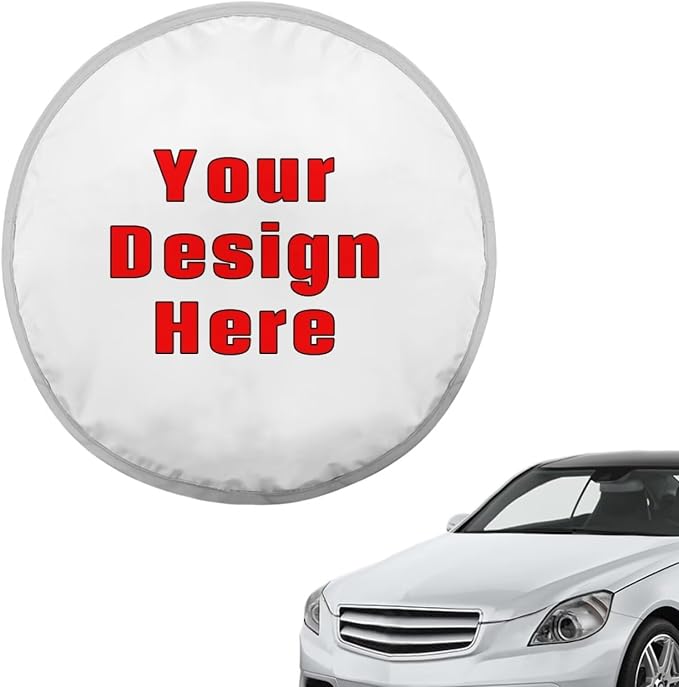Custom Steering Wheel Sunshade Cover with Your Image, Anti-Heat Cloth Car Steering Wheel Cover Novelty Steering Wheel Accessories for SUV Truck Van Sedan