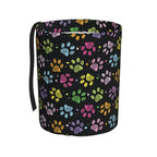 Car Garbage Bag Colorful Paw Print Mini Car Trash Bin Portable Collapsible Waterproof Rubbish Bag for Car Accessories Back Front Seat Cup Holder