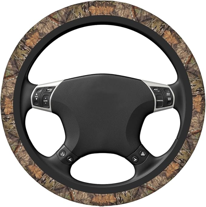 Hunting Camo Elastic Steering Wheel Cover Non-Slip Breathable Steering Wheel Protector Fit Auto, Suvs, Truck