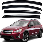 Extra Durable Outside-Mount Auto Vent Window Visor, Fits 2013-2015 Subaru XV CrossTrek, 2016-2017 CrossTrek, 2012-2016 Impreza Hatchback, Original Wind Deflector Rain Guard, Smoke, 4-Pcs