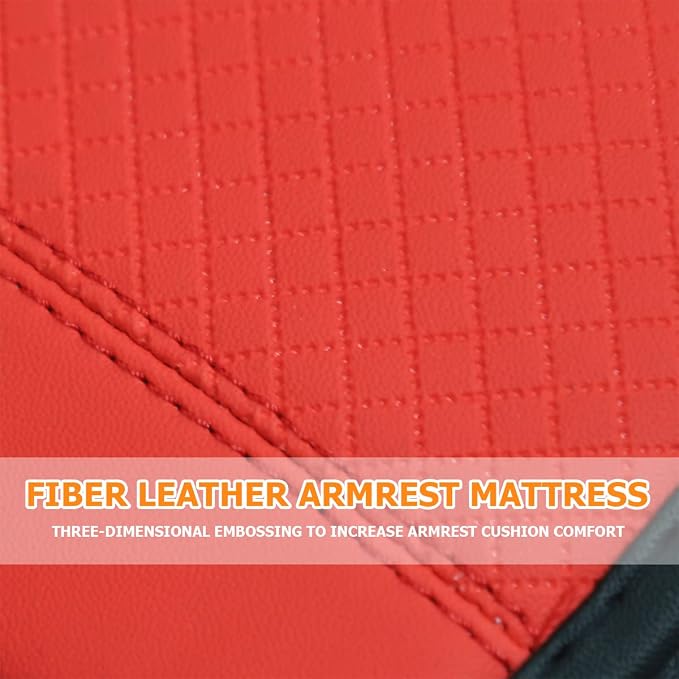 Car Armrest Storage Box Mat, Fiber Leather Car Center Console Cover, Car Armrest Seat Box Cover Accessories Interior Protection for Most Vehicle, SUV, Truck, Car (Red)