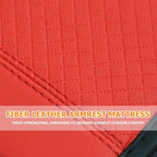 Car Armrest Storage Box Mat, Fiber Leather Car Center Console Cover, Car Armrest Seat Box Cover Accessories Interior Protection for Most Vehicle, SUV, Truck, Car (Red)
