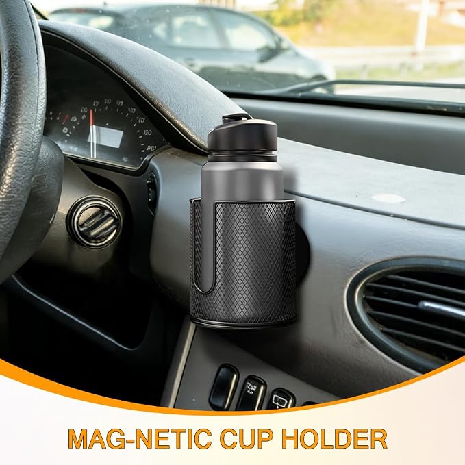 Magnetic Cup Holder, Car Cup Holder Expander, Fully Covered Anti-Fall Magnetic Drink Holder, Auto Organizer Accessories Magnetic Drink Holders for Tractor Mower School Bus Refrigerator