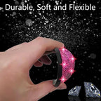 2pcs Bling Car Cup Holder Coaster, 2.75 inch Anti-Slip Shockproof Universal Fashion Car Coasters Insert Bling Crystal Rhinestone Automotive Interior Accessories for Women (2 pcs, Rose Red)