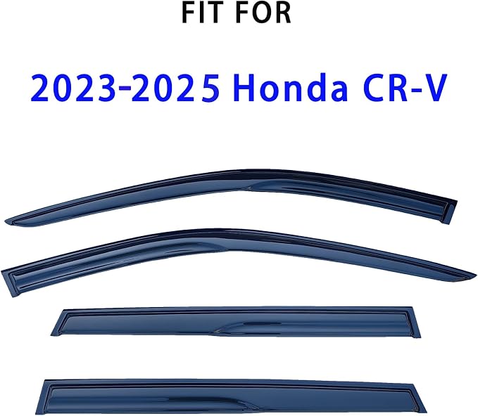4PCS Tape-On Window Deflectors Rain Guards for 2023-2025 Honda CRV(CR-V) | Exterior Window Visors for CR-V 23-25,Tool-Free Installation,Noise Reduction,Shatterproof Sun Smoke Guard Vent Visors