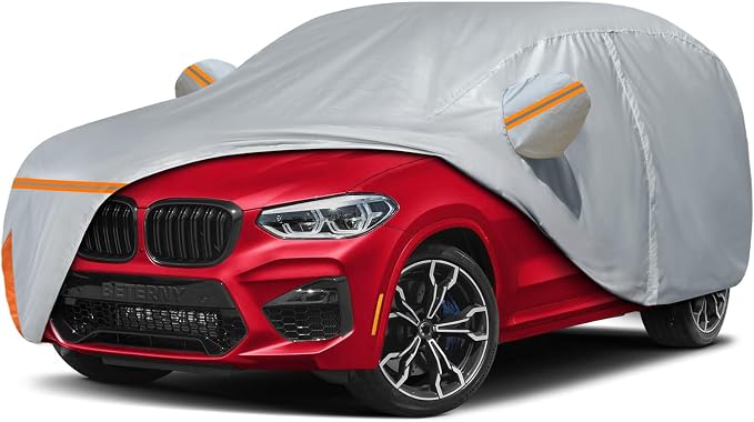 Car Cover for 2011-2026 BMW X3/X3 M, Waterproof Custom-fit All Weather Sun Rain UV Dust Snow Protection Outdoor Full X3 Car Cover with Door Zipper and Cotton Lining-Gray
