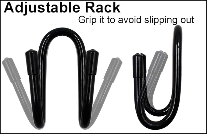 Flexible Over the Seat Hard Hat Rack Holder Back Seat Hanger Headrest Hanger Headrest Hook (Black X 4 Pack)