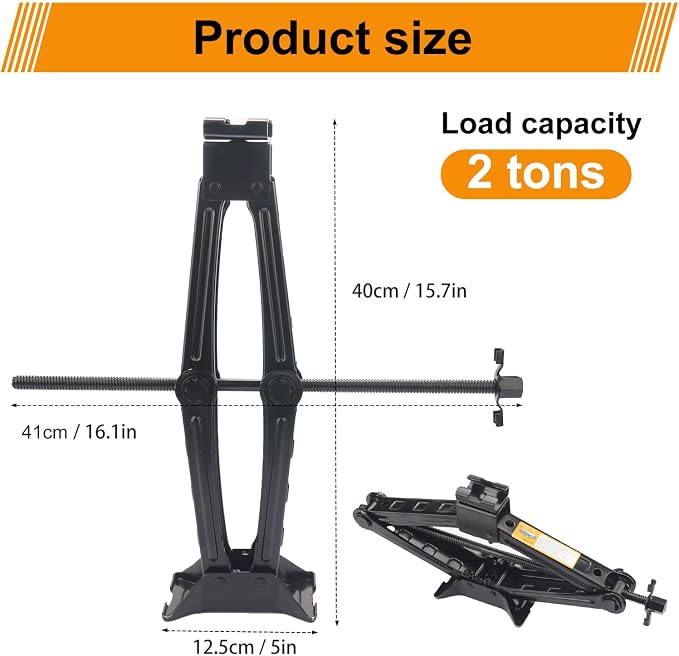 2 Pack 2T Scissor Jack for Car - 2 Ton Robust Steel Car Jack with Saving Effort Ratchet Handle, 2 Ton Load Capacity, Universal Cars Jacks Tool Kit for Auto and Trucks