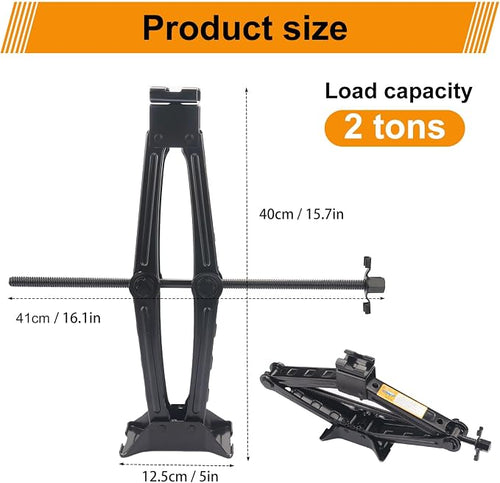 2 Pack 2T Scissor Jack for Car - 2 Ton Robust Steel Car Jack with Saving Effort Ratchet Handle, 2 Ton Load Capacity, Universal Cars Jacks Tool Kit for Auto and Trucks
