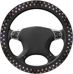 Car Steering Wheel Cover with Anti-Slip Lining, Universal 15 inch Wheel Cover, Fashion Car Interior Accessories for Women Men - Vintage American Flag