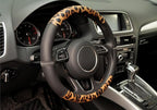 Leopard Steering Wheel Cover, Made with Breathable Microfiber Leather Cheetah Print, Anti-Slip, Universal Fit 14 1/2 inches to 15 inches, Black