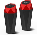 Car Trash Can with Lid, Red Car Garbage Can Cup Holder for Interior, 2 Pack Mini Leakproof Garbage Can, Multipurpose Storage Organizer for Vehicle Home Office