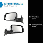 2 Piece Driver and Passenger Side Mirror Assembly Set Electric Adjustment Heated Memory Chrome Compatible with 2005-2007 Ford Five Hundred Mercury Montego FO1320376 FO1321376