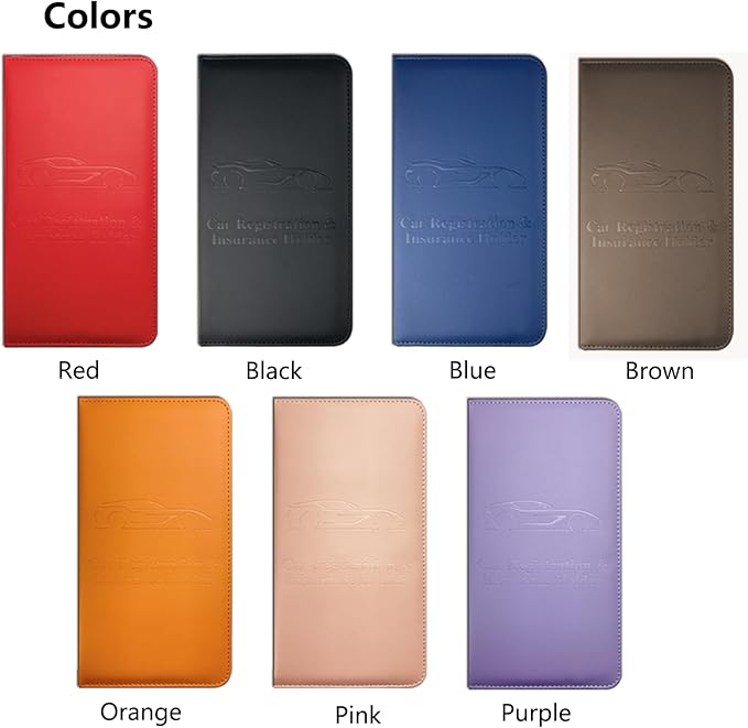 Red Car Registration and Insurance Holder with Magnetic Closure for Glove Box Organizers Car Document Holder Car Document Organizer Car Glove Box Organizer