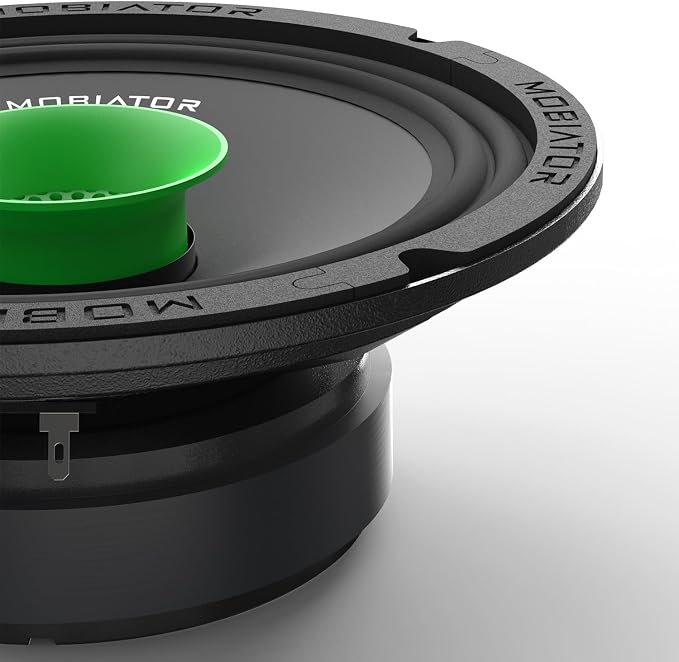 MB-M65T 6.5" 2-Way Pro Audio Midrange Coaxial Speakers, 360W Max, 4-Ohm, 1.5" Voice Coil, with Built-in Bullet Tweeters, Easy to Install in Cars/Trucks/Doors (Pair)
