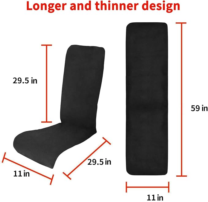 Foldable & Washable Fabric Heated Seat Cushion with Temperature Control & Timer - Whole Back Heating - for Office/Home Use