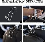 Auto Hooks Bling Car Hangers Organizer Seat Headrest Hooks Strong and Durable Backseat Hanger Storage Universal for SUV Truck Vehicle 2 Pack (White)