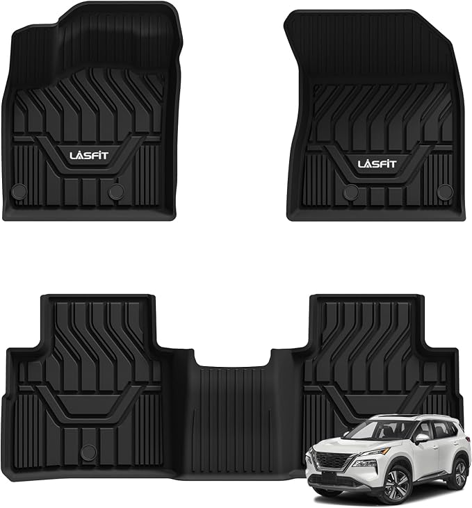Floor Mats for Nissan Rogue 2021-2026 (Not Fit Rogue Sport), Custom Fit All Weather Protection Durable TPE Floor Liners for Nissan Rogue S/SV/SL/Platinum 2021-2026 1st & 2nd Row Car Mats, Black