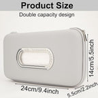 Car Tissue Holder, Sun Visor Napkin Holder, Car Visor Tissue Holder, Luxury PU Leather Backseat Tissue Case Holder (Grey)
