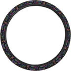 Neon Night Moths Butterflies Mushroom Steering Wheel Covers Anti-Slip Elasticity Car Accessories Steering Wheel Protector Universal 15 Inch for Cars SUV Vehicle Truck
