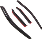 WD2-688 Dark Smoke 4 Pcs Set Window Visor (Outside Mount) Deflector Rain Guard Compatible with 2008-2013 Cadillac CTS