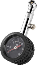 CZC AUTO Heavy Duty Tire Pressure Gauge, ANSI B40.1 Accurate Mechanical Air Gage, Chrome Plated Brass Stem Rotating Single Chuck Dial Wheel Pressure Tester for Motorcycle Bike Car RV Bicycle, 0-60PSI