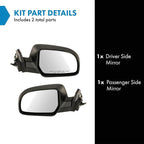 4 Piece Driver and Passenger Side Mirror Assembly Set Electric Adjustment Non-Heated No Memory Black Compatible with 2011-2014 Subaru Legacy Outback With Textured Cap SU1320123 SU1320137 SU1321123