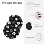 Car Trash Bag Paw Print Hanging Back of Seat Car Portable Trash Bag Paw Print Waterproof One-Handed Portable Strap Drawstring Garbage Bags 2 Pieces Car Coasters