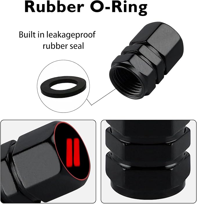 4Pack Sports Tire Valve Caps Universal Tire Air Cap Valves Stem Covers | Aluminum Alloy Rust-Proof Corrosion Resistant Leak-Proof Valve Stem Caps,for Auto SUV Truck Bicycle,Sports Gifts for Drivers