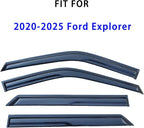 Tape On Window Visors Rain Guards Compatible with 2020-2025 Ford Explorer, Side Vent Visor Window Deflector Shade for Explorer 20-25,Rain Deflectors for Car Windows,Truck Accessories-4pcs