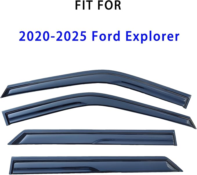 Tape On Window Visors Rain Guards Compatible with 2020-2025 Ford Explorer, Side Vent Visor Window Deflector Shade for Explorer 20-25,Rain Deflectors for Car Windows,Truck Accessories-4pcs