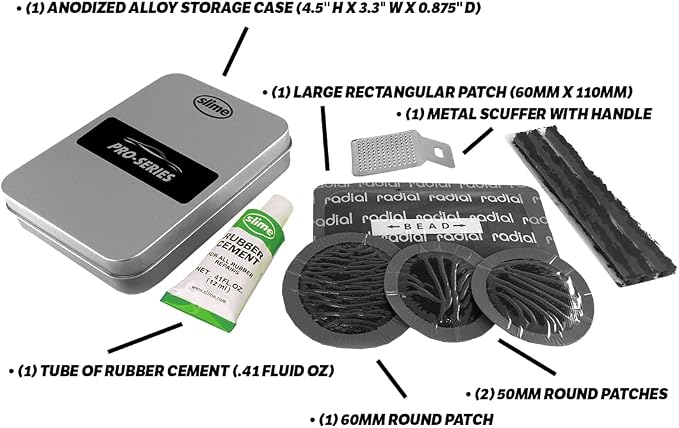 20458 Tire Repair Patch & Plug Kit, Pro-Series, Storage Tin, 10-Pieces