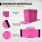 Car Trash Can 1.4 Gallon with Stability Flap & Magic Strips — No-Tip Leakproof Car Garbage Bin for Car Floor, Mats, Front or Back Seat, SUV, Truck, Van, Vehicle Interior Organizer (Pink)