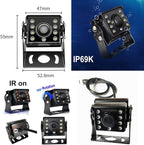HD 1080P Vehicle Backup Camera with DVR Monitor System,2 x 8 LED IR Night Vision Reverse Rear View Camera + 9" IPS AHD 2CH Split Screen with SD Record 12V~24V for RV Truck Trailer Bus 5th Camper