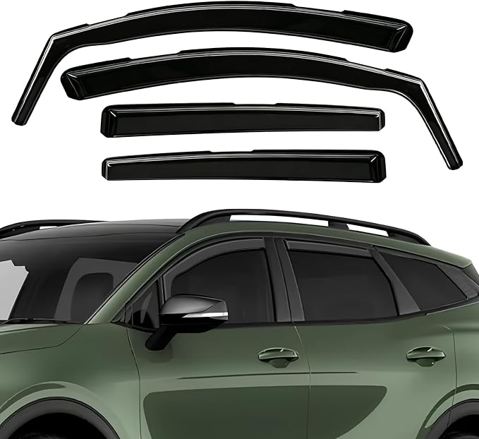 in-Channel Rain Guards Fit for Kia Sportage 2023 2024 2025 2026, Durable Side Windows Rain Guard Wind Deflectors 2023-2026 Sportage Rain Guard Black 4 PCS