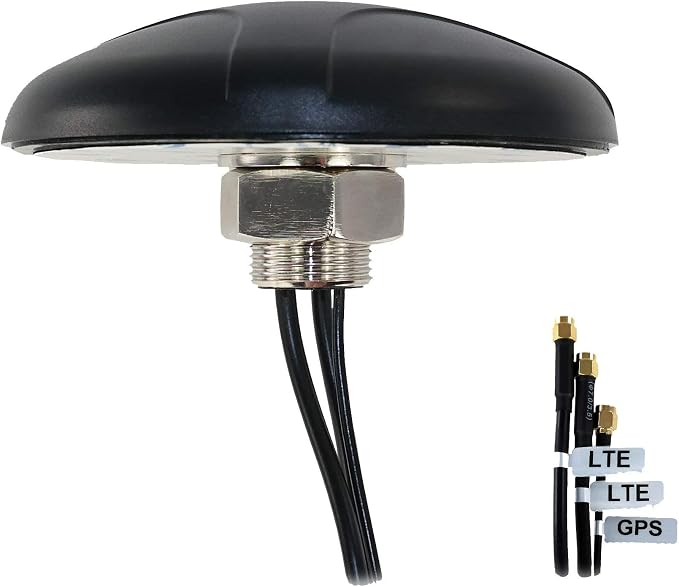 3-in-1 Professional Low-Profile MIMO LTE + GPS Screw Mount Combination Vehicle Antenna Compatible with Cradlepoint, Digi, Peplink and Other Modems/Routers (ANT-500-201)