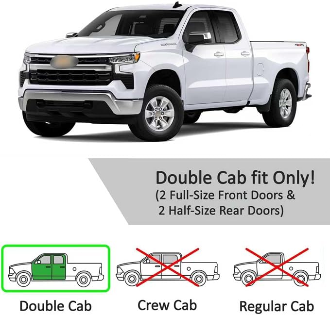 Rain Guards for 2019-2026 Chevy Silverado/GMC Sierra 1500 Double/Extended Cab, 2020-2026 Silverado/Sierra 2500HD 3500HD Out-Channel Window Visor Shields Vent Deflector Shade Wind Dark Smoke, 4PCS