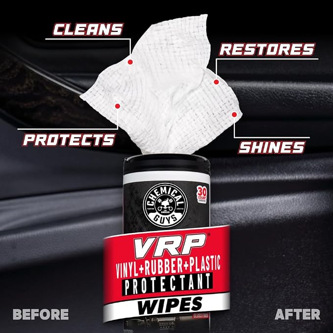Canister Wipes - VRP & Total Car Interior Cleaner & Protectant, Great for Cars, Trucks, SUVs, RVs, & More (60 Ct)