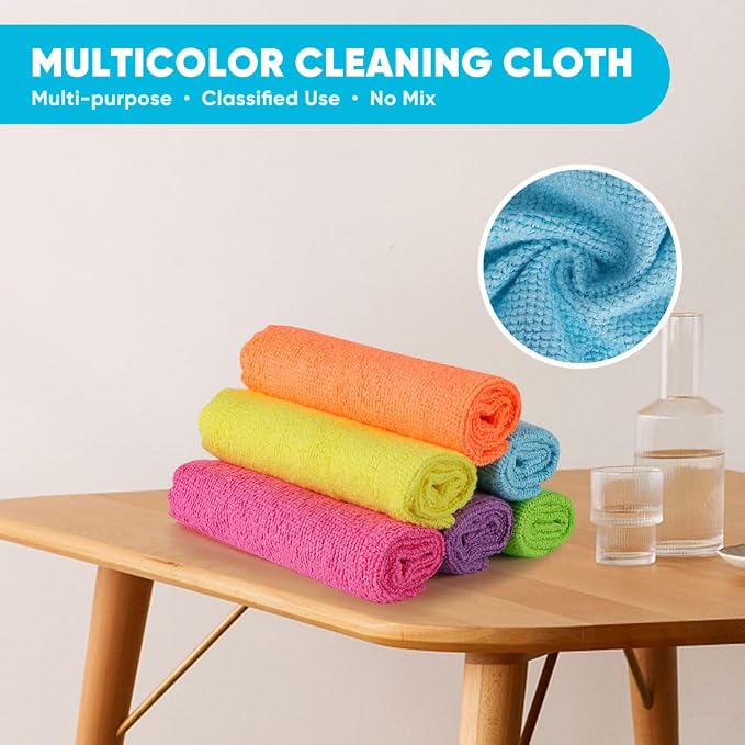 Orighty Microfiber Cleaning Cloth, 200 Pack Microfiber Towels for Cars, Multi-Purpose Shop Towels Cleaning Rags Bulk for Car, Home, Kitchen, 12 x 11 inch