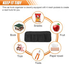 Car Trunk Organizer, Large Capacity Backseat Hanging Storage Bag with 4 Pockets, Waterproof Foldable Car Interior Organizing Accessories, Universal for SUV, Truck, Van, MPV (Black)