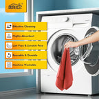 Red Shop Towels 100 Pack, Reusable Microfiber Cleaning Cloth Bulk, Multipurpose Microfiber Towels for Cars, House and Kitchen, Highly Absorbent Cleaning Rags 11.5 x 11.5 inch