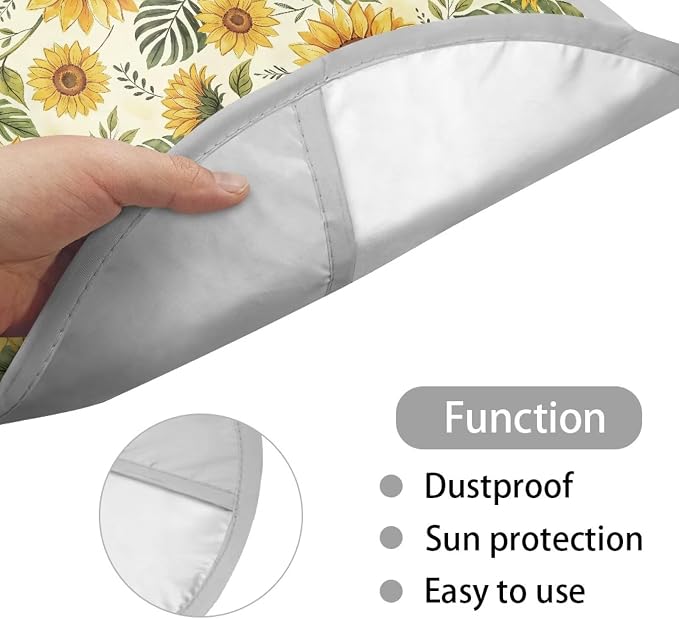 Sunflower Steering Wheel Sun Shade Cover Keep Cool Steering Wheel Sun Block Anti-Heat Aluminum Foil Steering Wheel Cover Steering Wheel Sun Heat Shield for SUV Truck Van