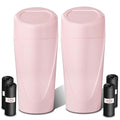 Car Trash Can with Lid-2Pack, Leakproof Garbage Can with 80 Attached Trash Bags, Mini Essential Car Accessories for Interior for Car, Home, Office（Sakura Pink）