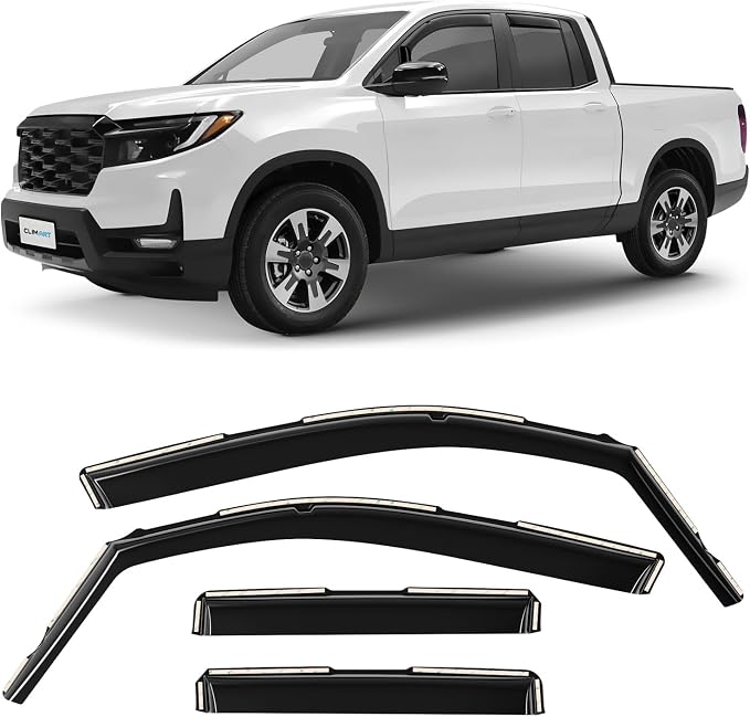in-Channel Incredibly Durable Rain Guards for Honda Ridgeline 2017-2026, Original Window Deflectors, Vent Window Visors, Vent Deflector, 4 pcs. - 617499