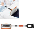 Snow Brush and Detachable Ice Scraper,Car Snow Scrapers Aluminium Alloy Ergonomic Handle Efficient Snow Removal Snow Broom Ice Scraper for Car Windshield (Orange)