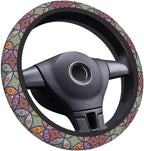 Elastic Steering Wheel Cover Car Accessories Cute Universal 15 Inch Absorbing Sweat Non-Slip Breathable for Woman - Colorful Mandala